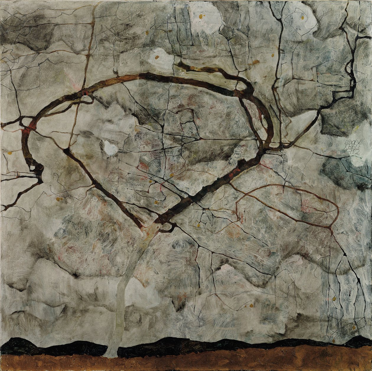 Efterårstræ i turbulent luft, 1912 af Egon Schiele