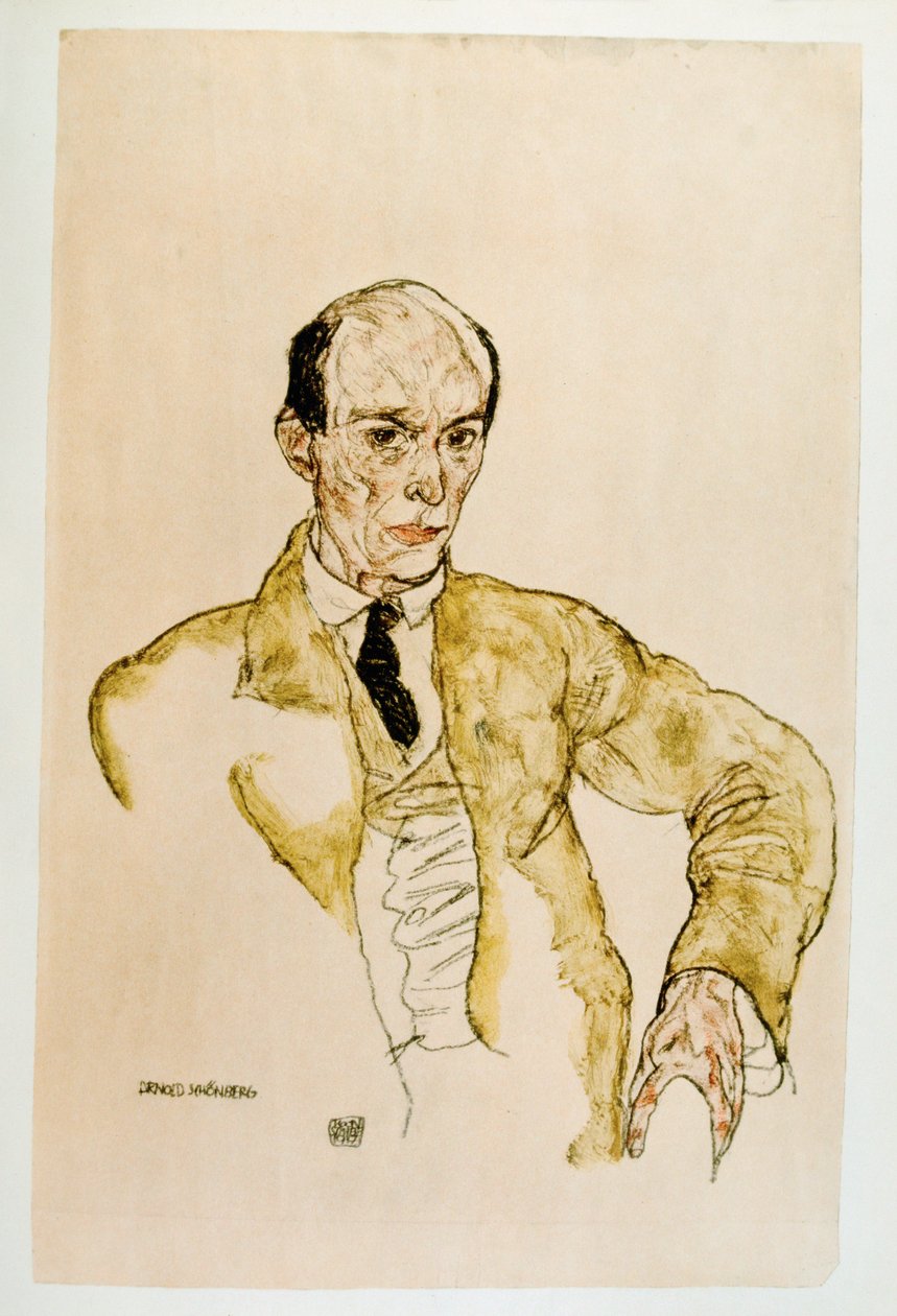 Komponist Arnold Schoenberg, Komponisty Arnolf Schoenberg Gouache, ... (gouache) af Egon Schiele