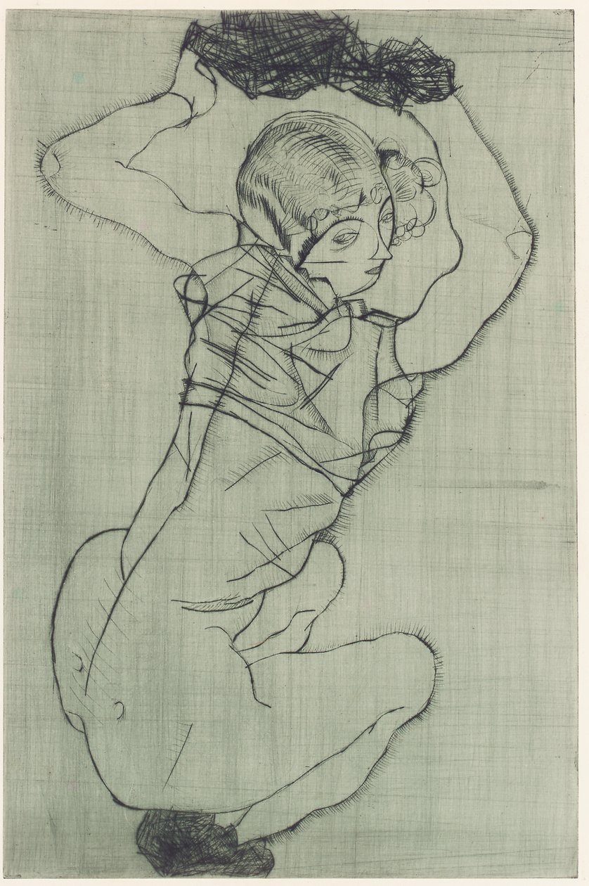 Krøjer sig af Egon Schiele