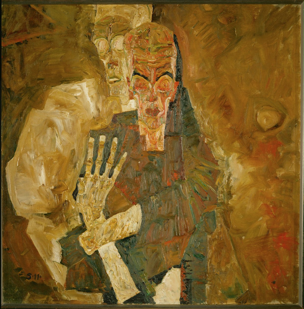 Døden og mennesket (olie på lærred) af Egon Schiele