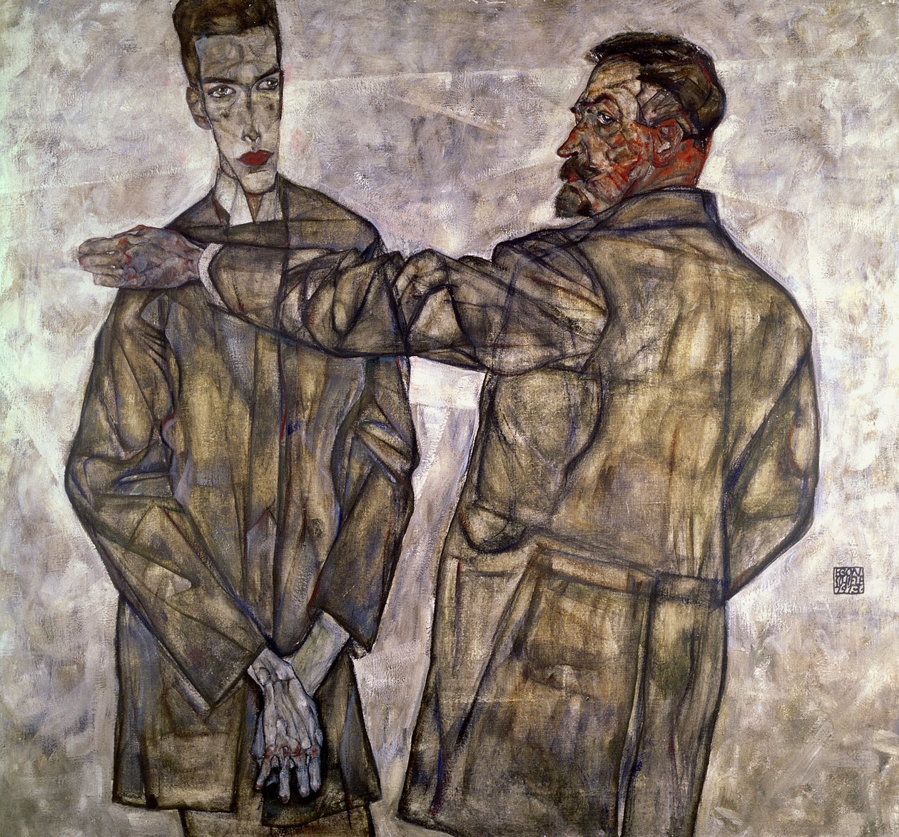 Dobbeltportræt af Otto og Heinrich Benesch, 1913 af Egon Schiele