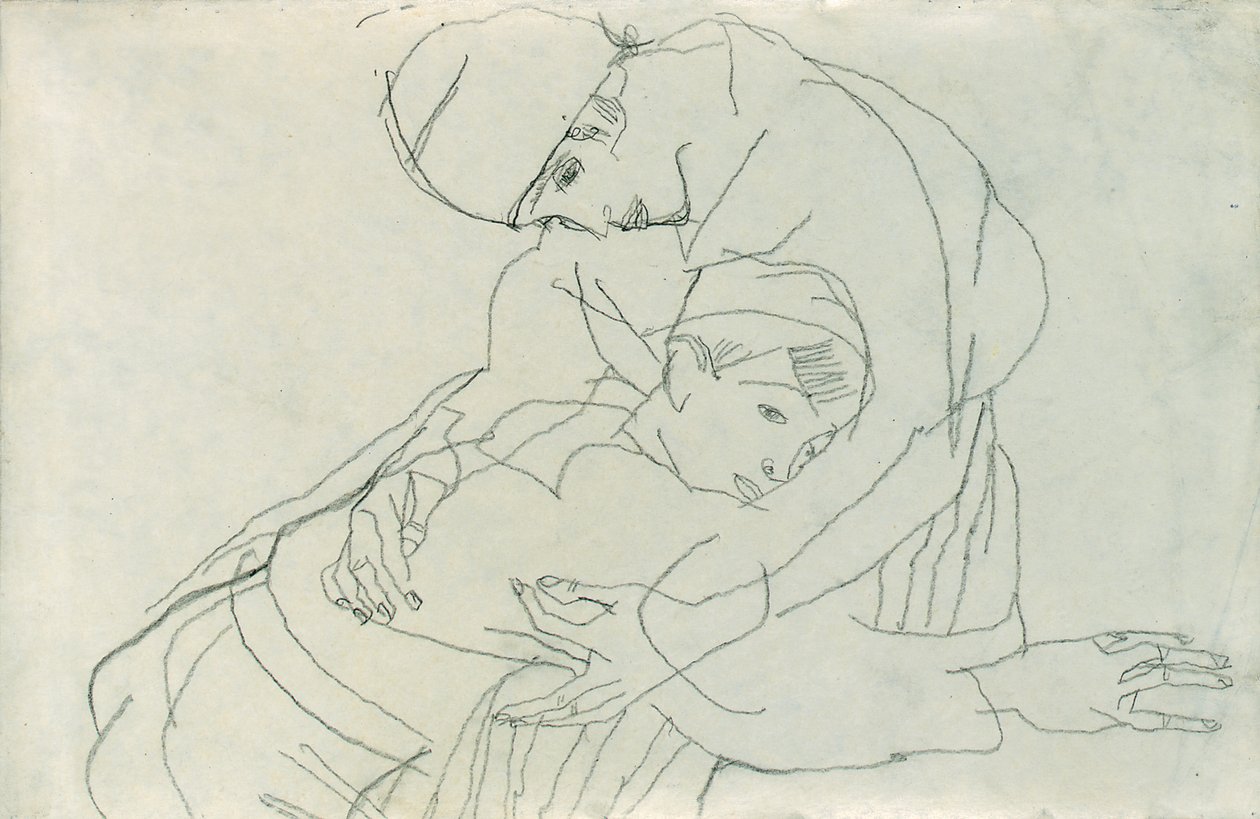 Omfavnelse, 1914 af Egon Schiele