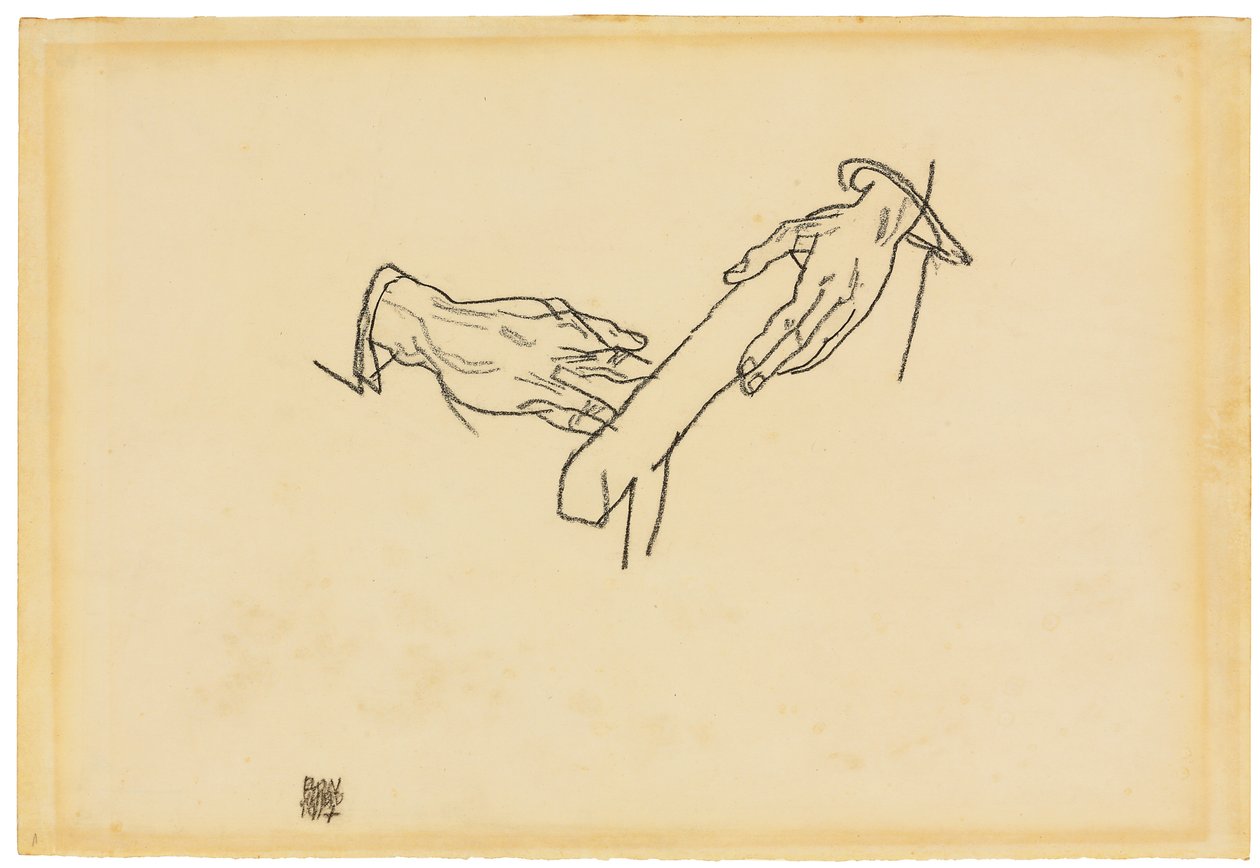 Håndstudie, Dr. Viktor Ritter von Bauer, 1917 af Egon Schiele