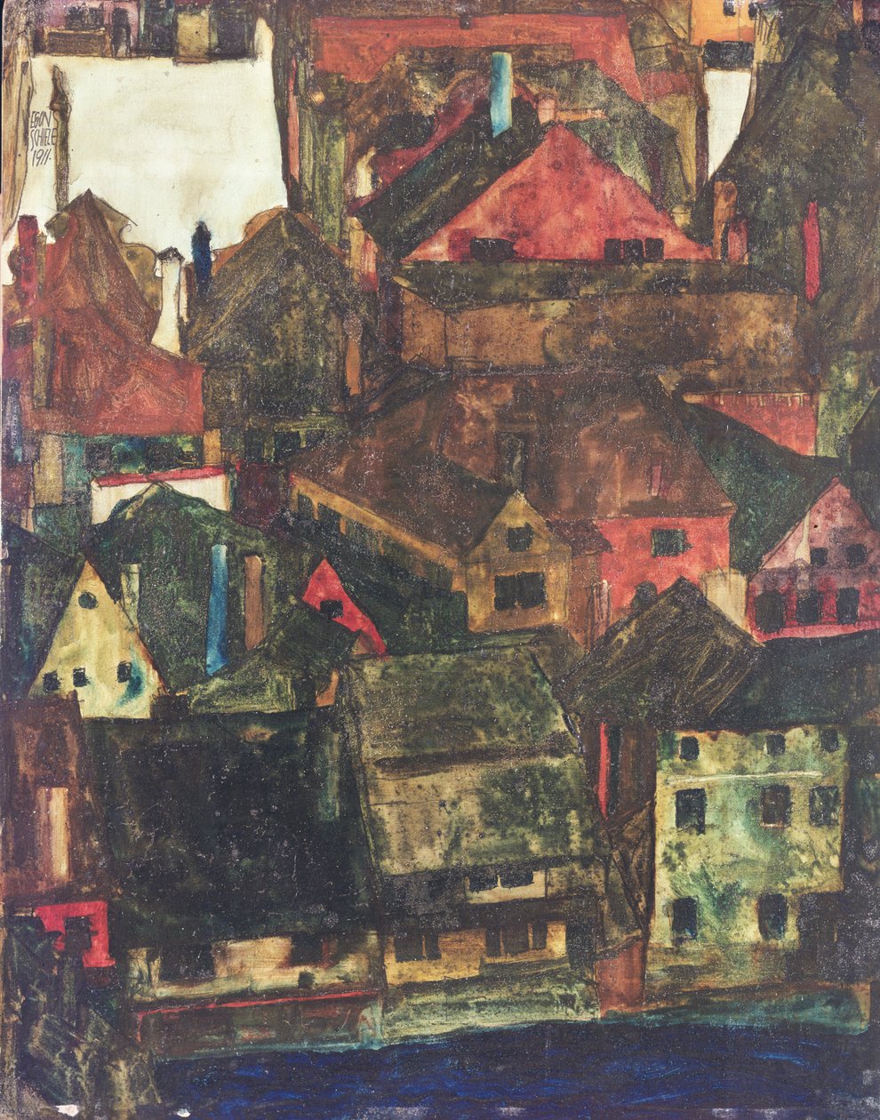 Krumau, 1911 af Egon Schiele