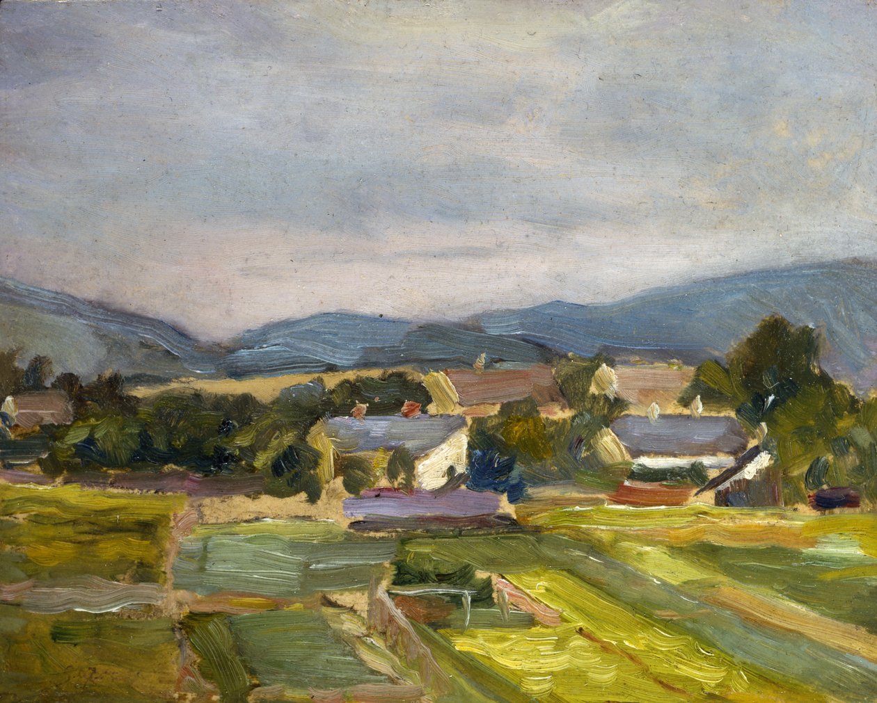 Landskab i Nordøstrig, 1907 af Egon Schiele