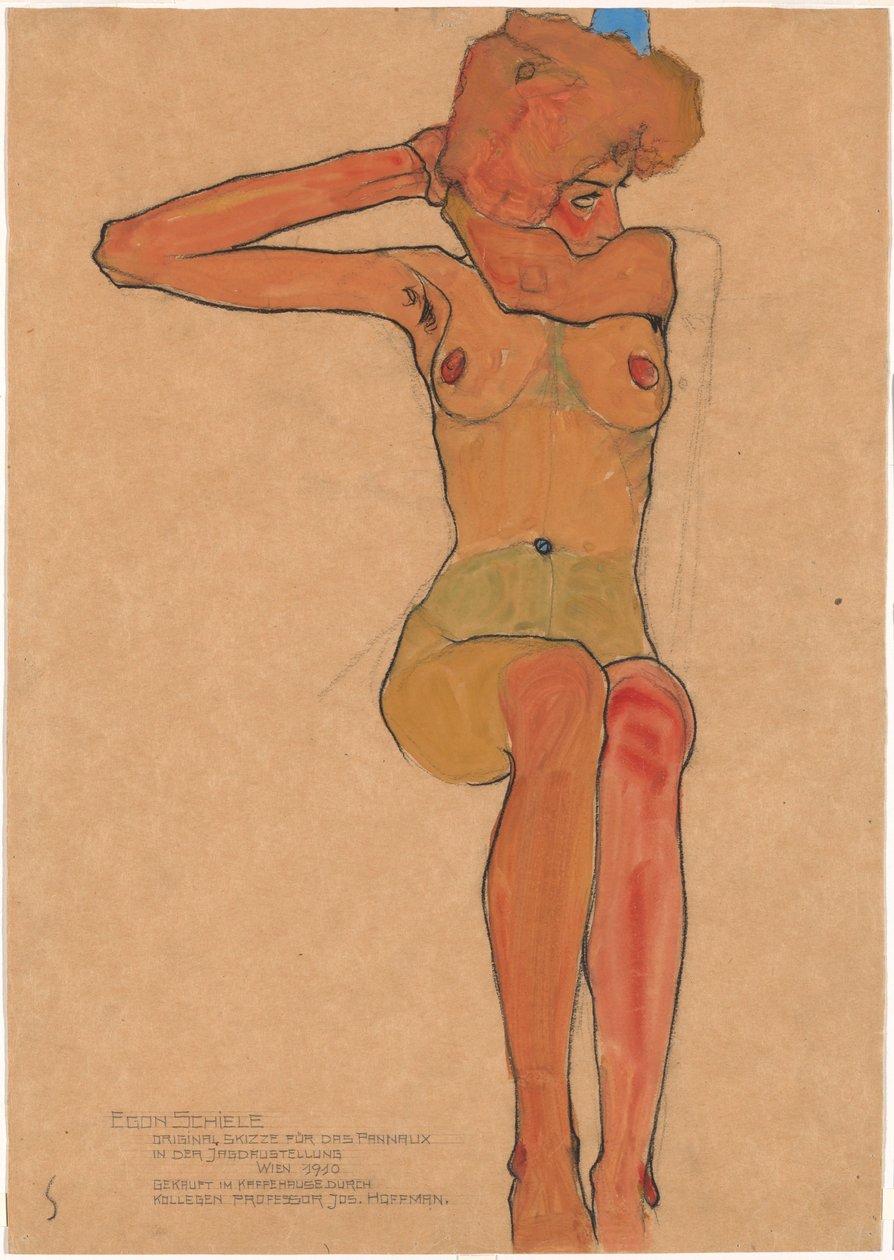 Mädchenakt (Gertrude) af Egon Schiele