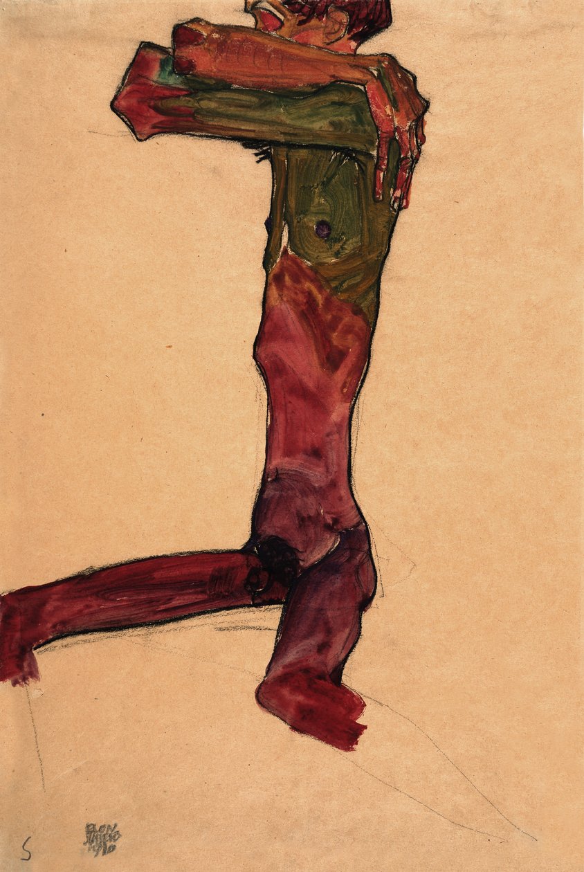 Mand nøgen, 1910. af Egon Schiele