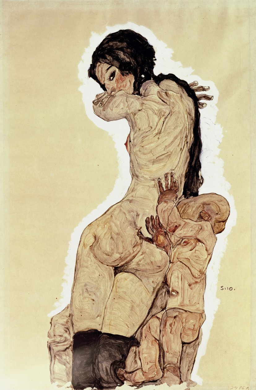 Mor og barn, 1910 af Egon Schiele