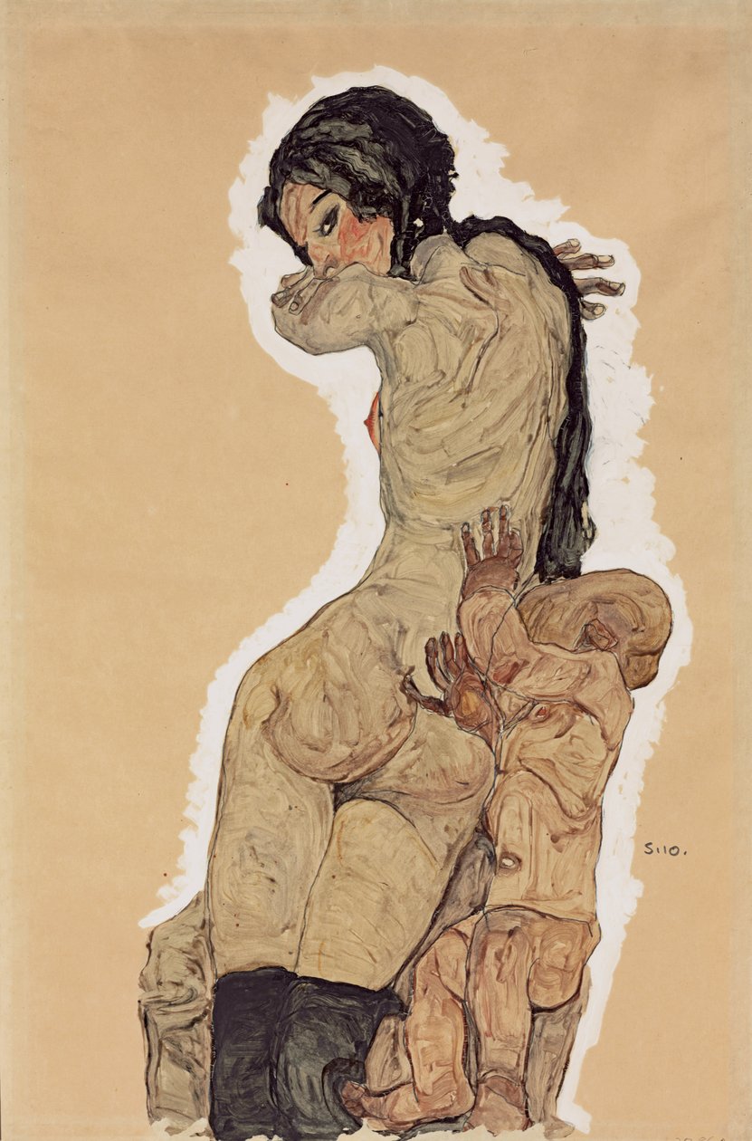Mor og Barn; mor og barn af Egon Schiele