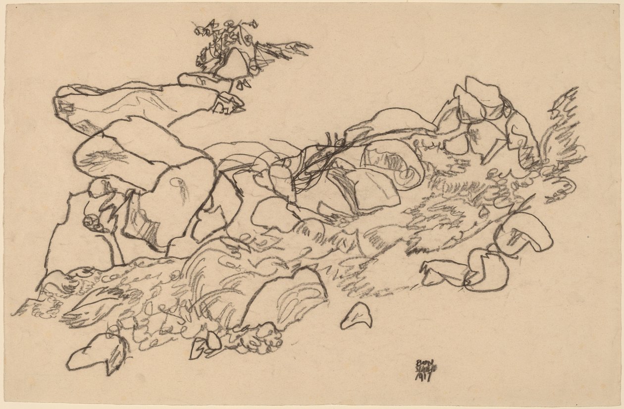 Bjergstrøm af Egon Schiele