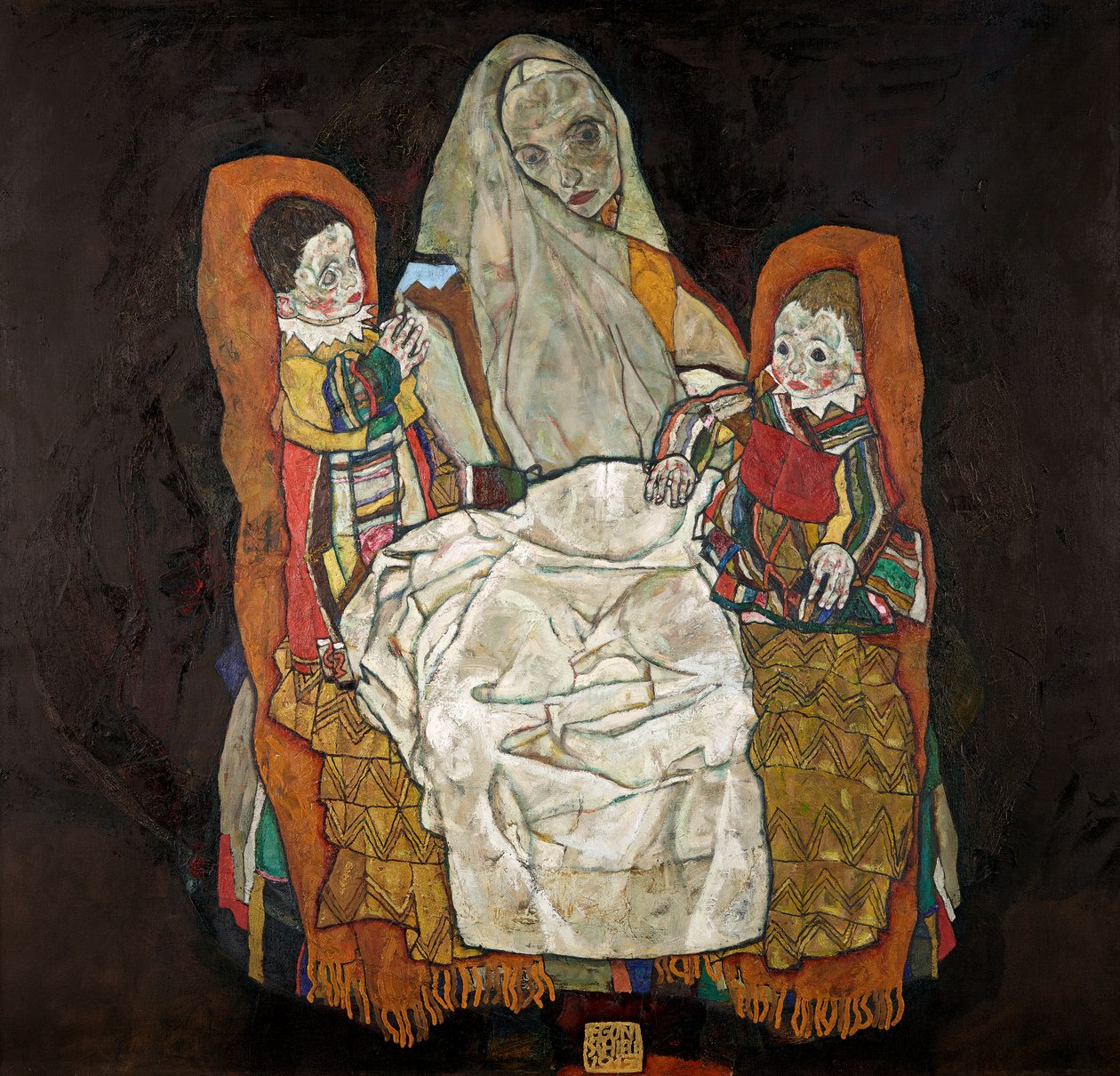 mor med to børn III af Egon Schiele