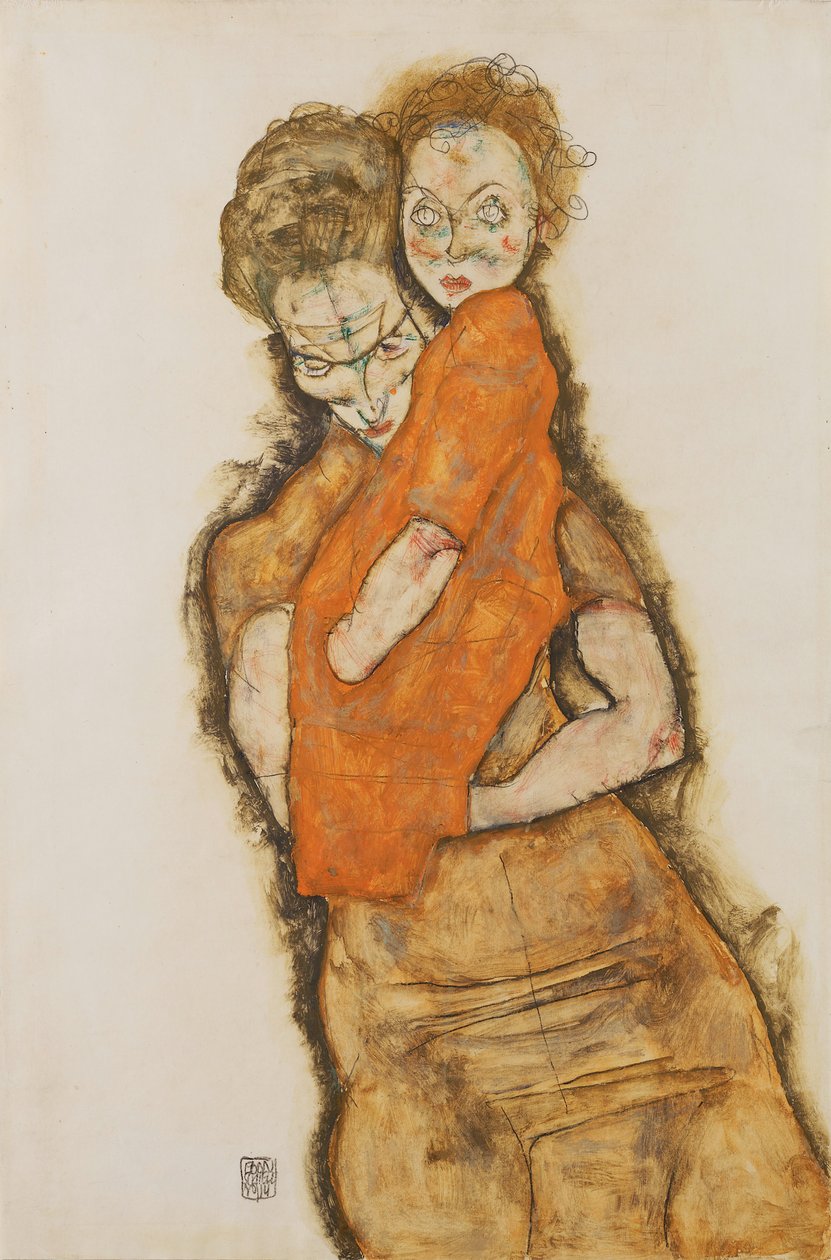 Mor og barn af Egon Schiele
