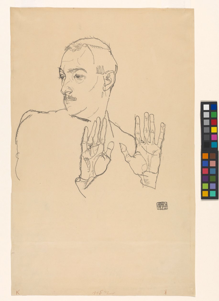 Portræt af Arthur Roessler af Egon Schiele