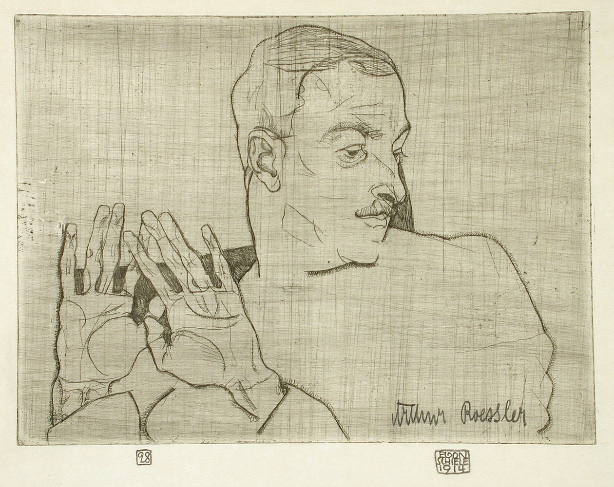 Portræt af Arthur Roessler af Egon Schiele