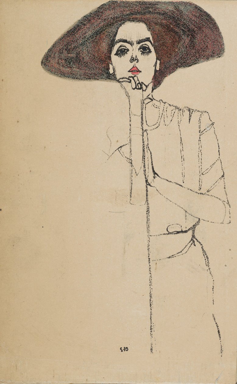 Portræt af en kvinde, 1910. af Egon Schiele