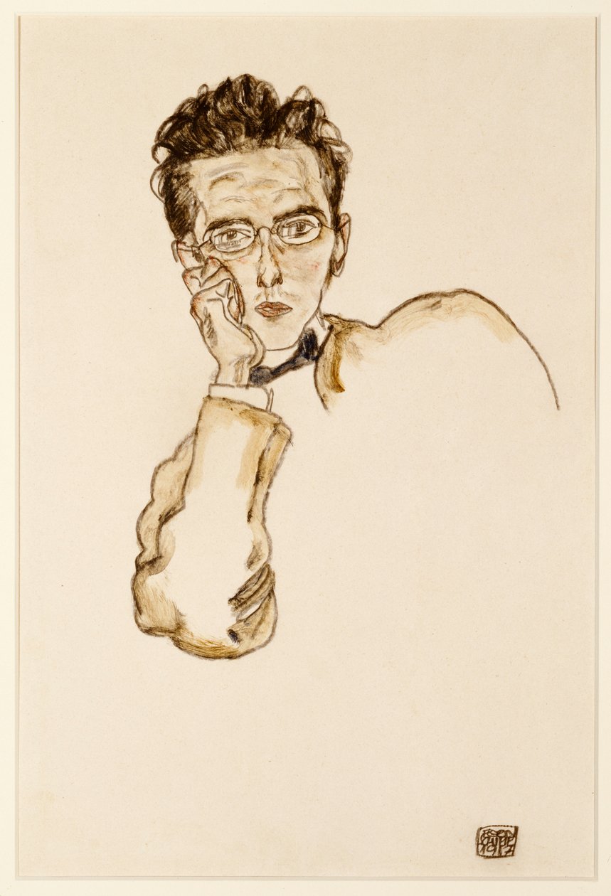 Portræt af kunsthandleren, Paul Wengraf, 1917 af Egon Schiele