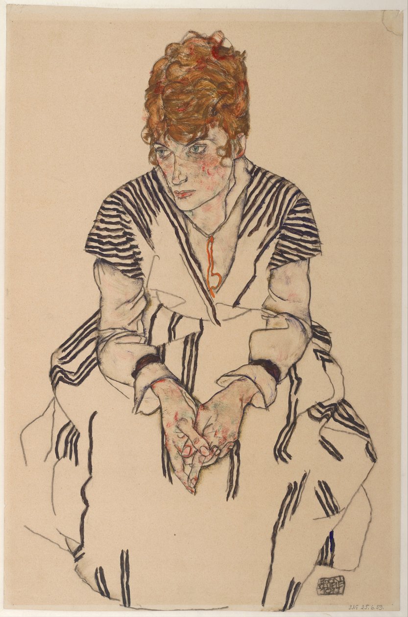 Portræt af kunstnerens svigerinde, Adele Harms, 1917 af Egon Schiele