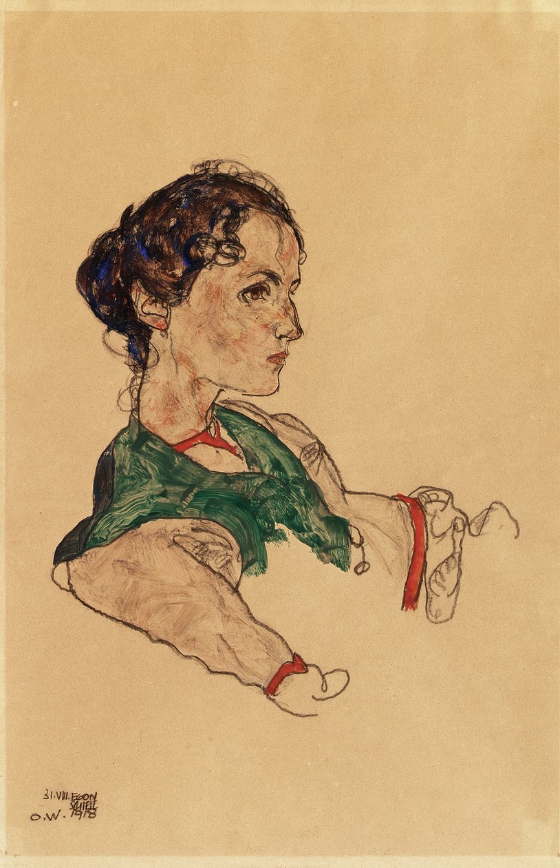 Portræt af kunstneren Silvia Koller af Egon Schiele