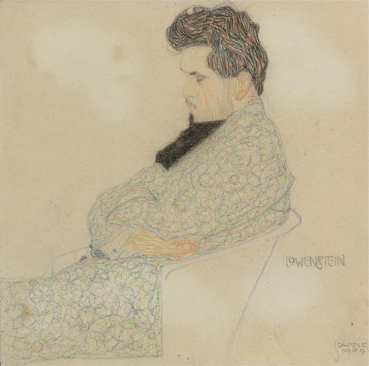Portræt af komponisten Arthur Löwenstein, 1909 af Egon Schiele
