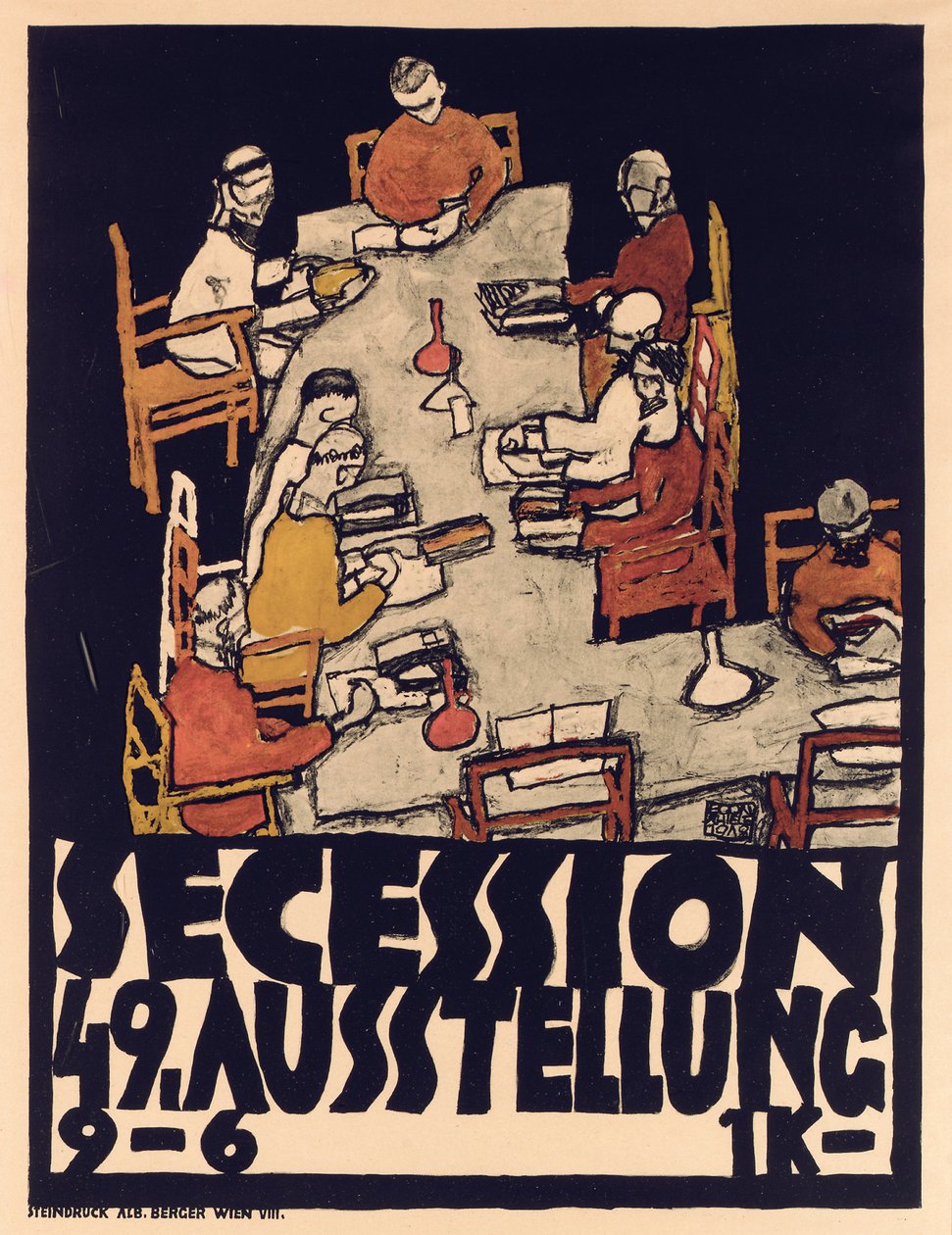 Plakat reklame Secession 49 Udstilling af Egon Schiele