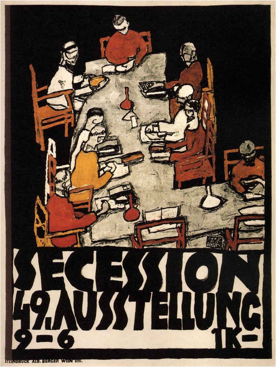 Plakat for Wiener Secession 49. udstilling, 1918 af Egon Schiele