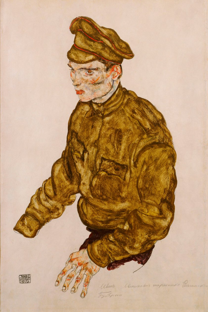 Russisk krigsfange, 1916 af Egon Schiele