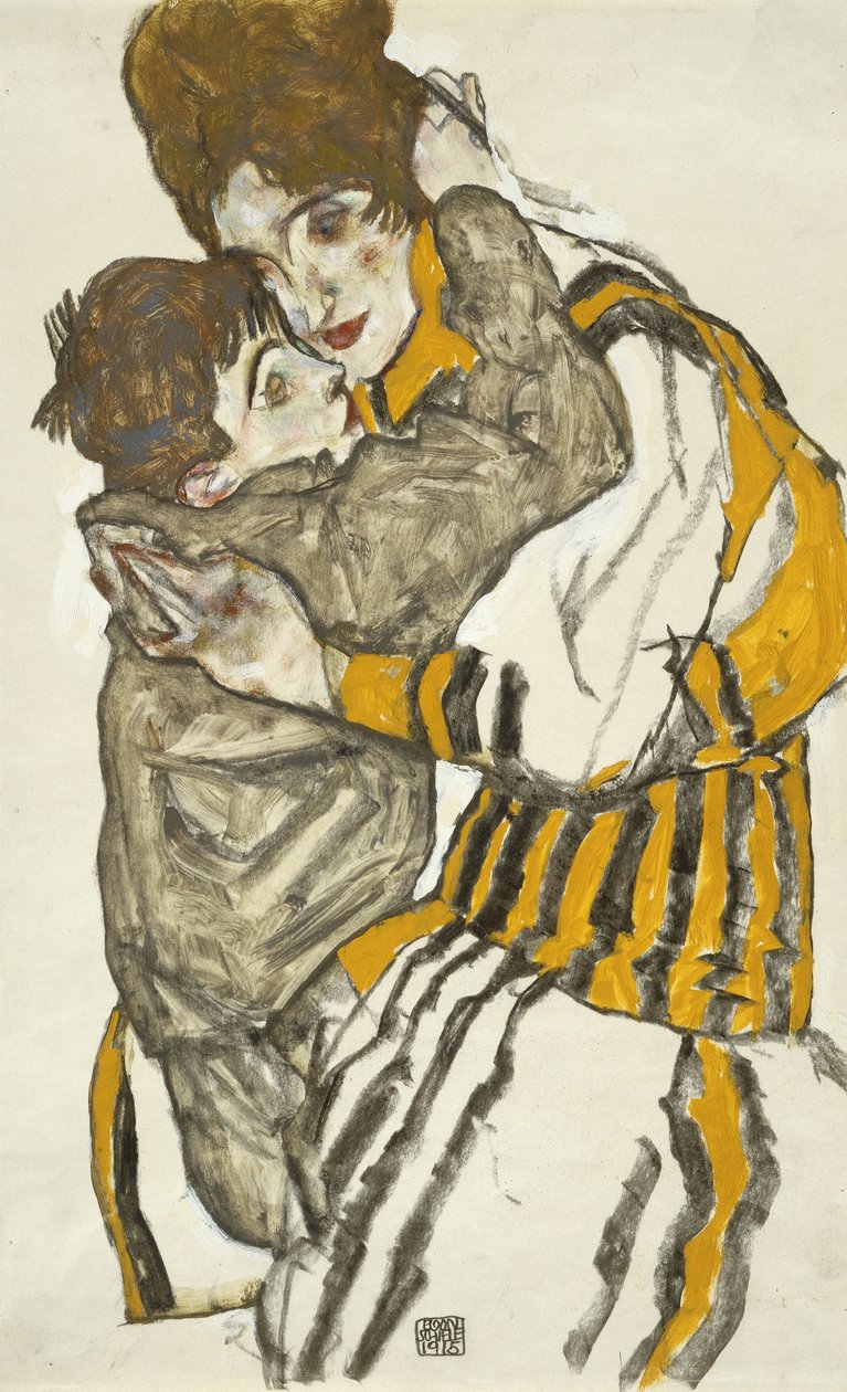 Schieles Frau mit ihrem kleinen Neffen af Egon Schiele