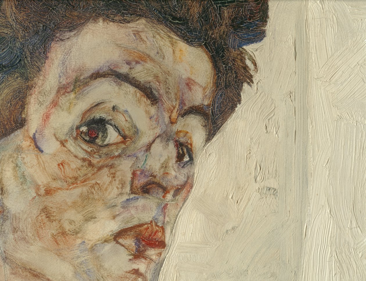 Selvportræt med lanternefrugter ... (olie og akvarel på lærred) af Egon Schiele