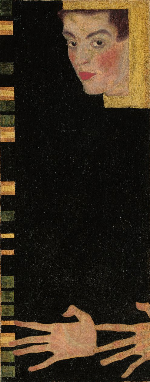 Selvportræt med spredte fingre, 1909 af Egon Schiele