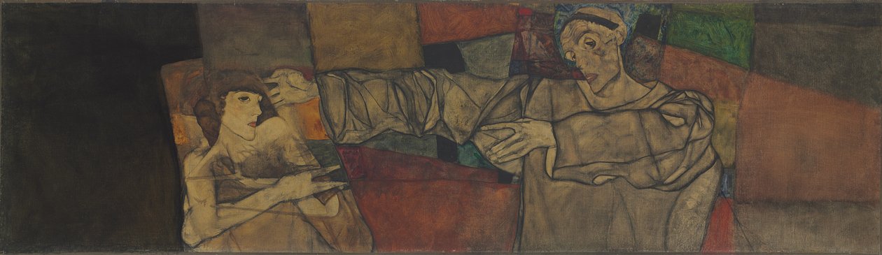 Selvportræt med model af Egon Schiele