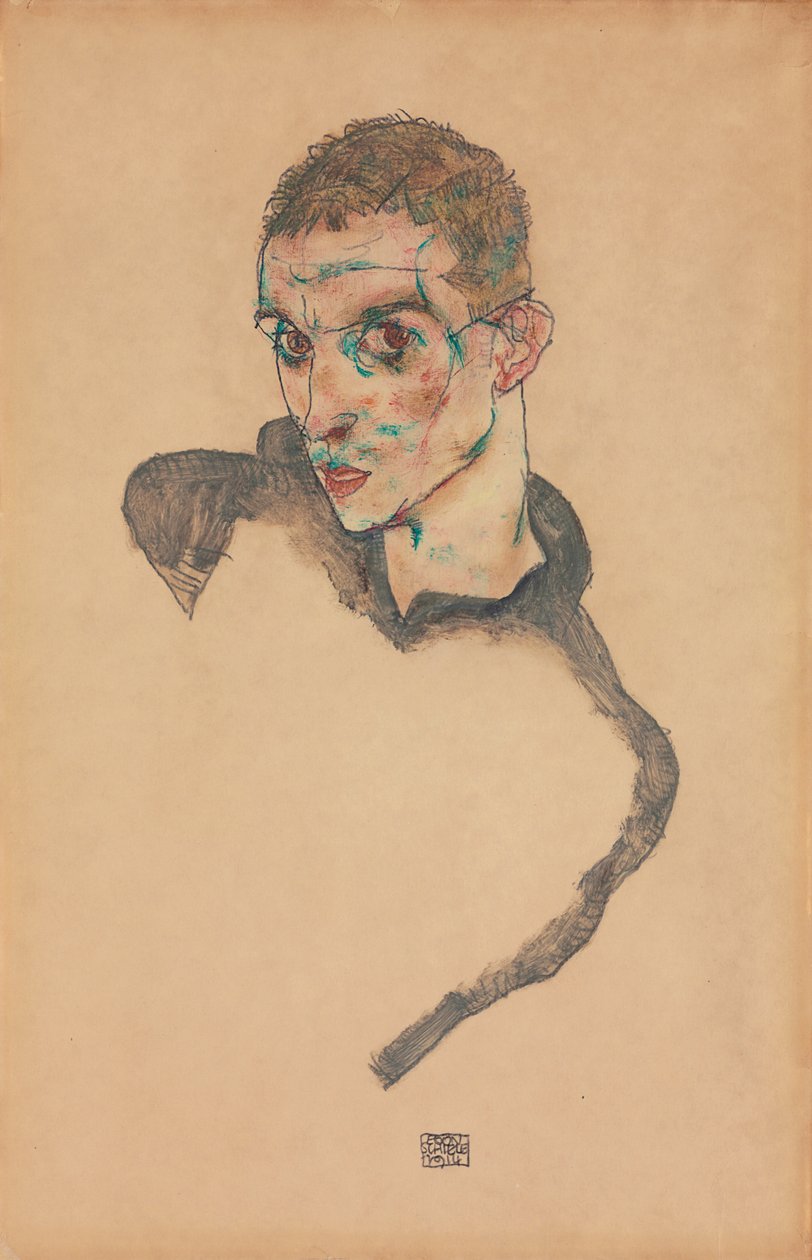 selvportræt; Selvportræt, 1914 af Egon Schiele