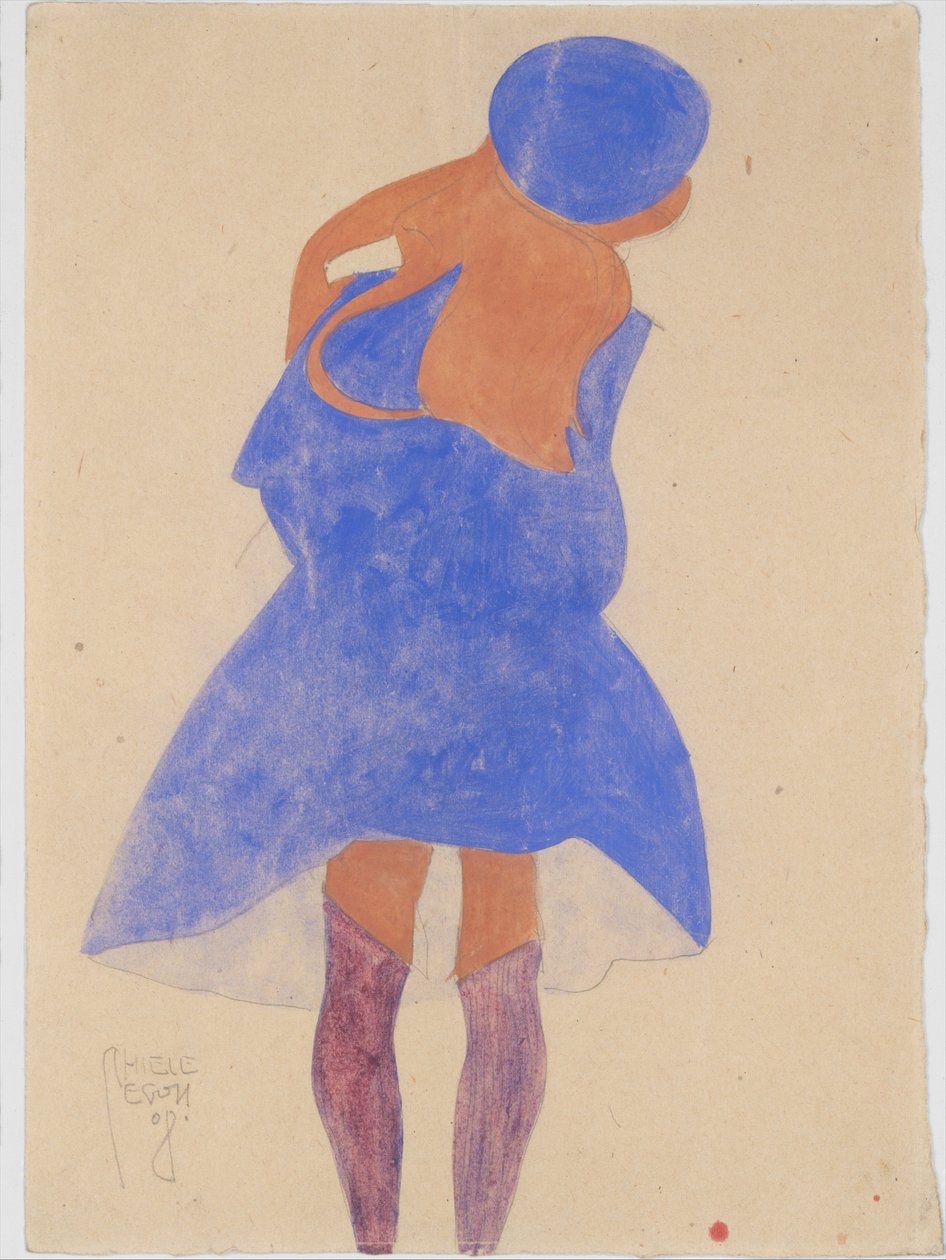 Stående pige, set bagfra af Egon Schiele