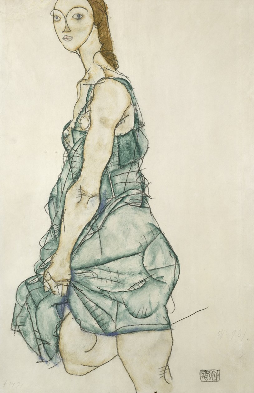 Stående pige af Egon Schiele