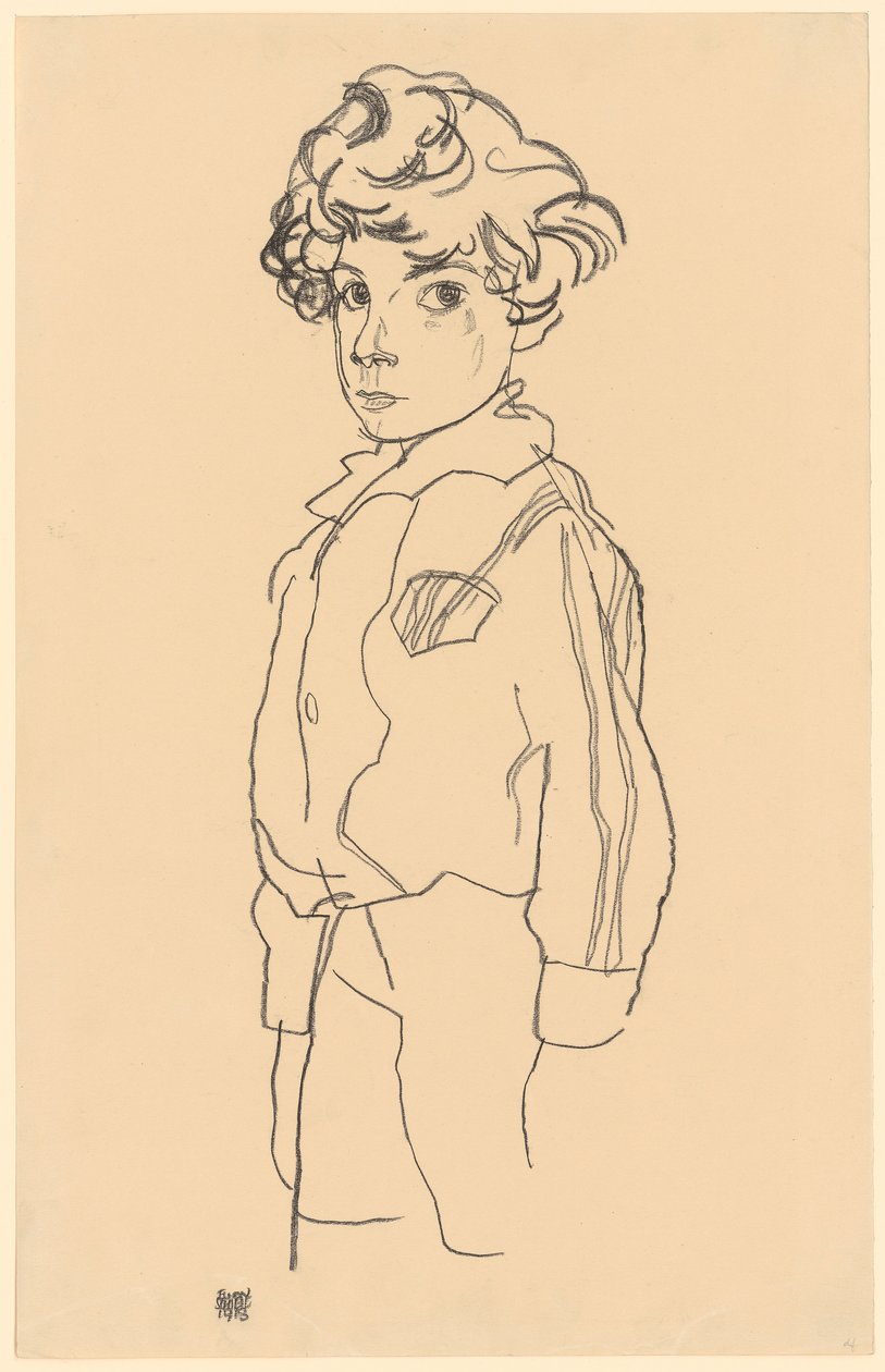 Stående dreng af Egon Schiele