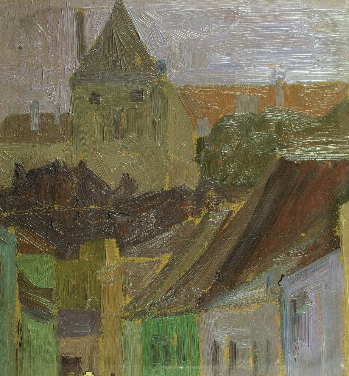 Studie af huse af Egon Schiele