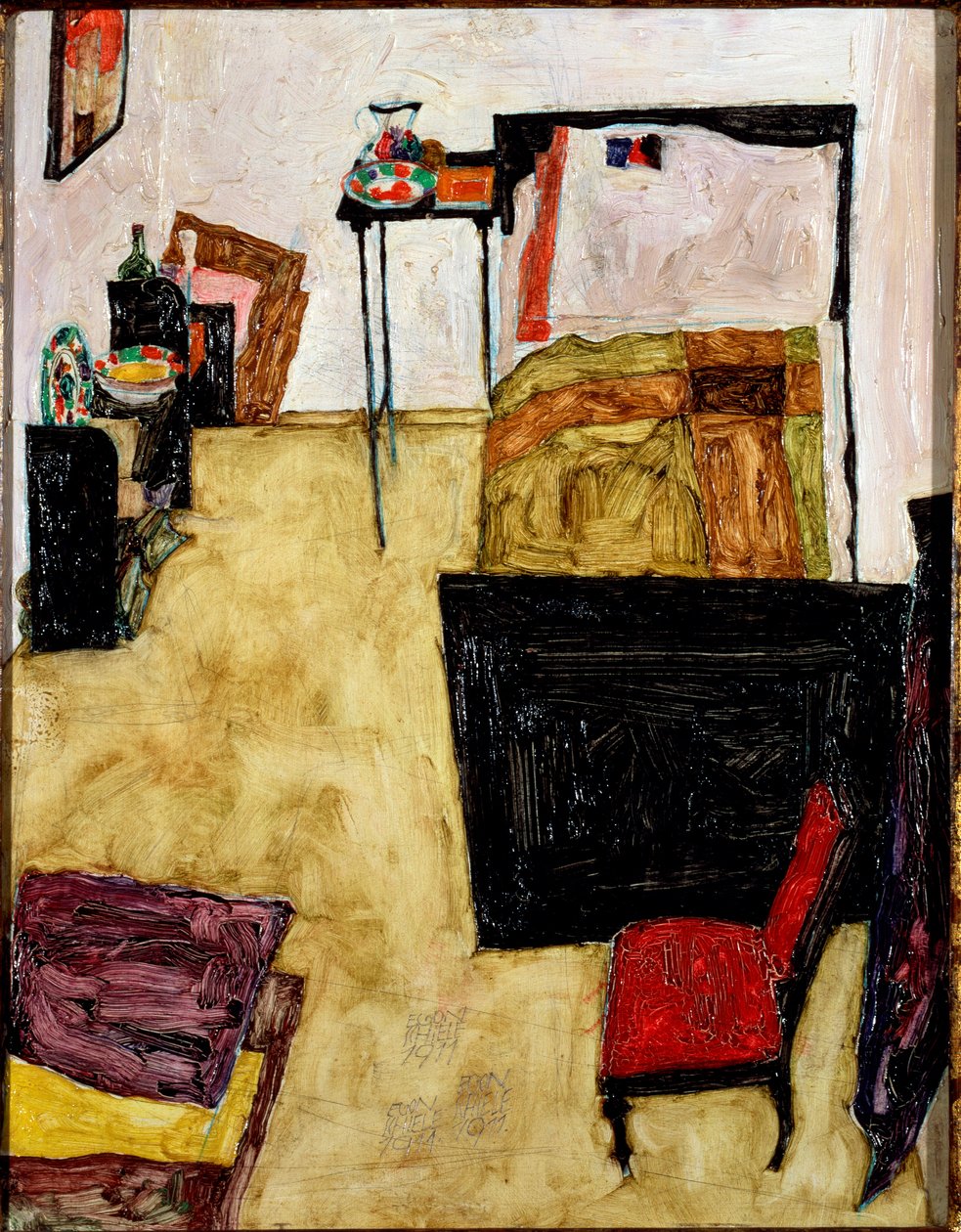 Kunstnerens værelse i Neulengbach. Maleri af Egon Schiele af Egon Schiele