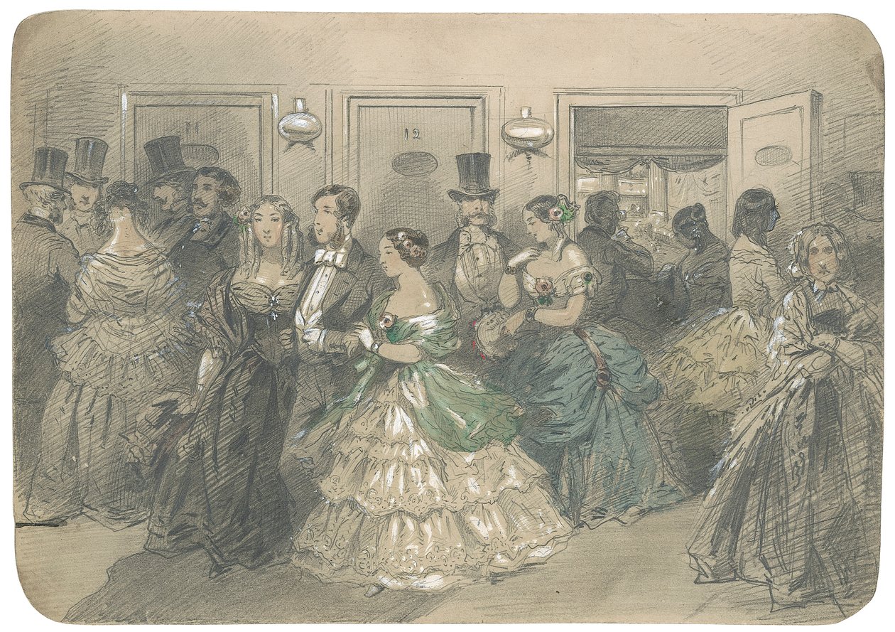 Den svenske opera, ca.1850 (blyant med hvidt forstærket med hvidt) af Egron Sellif Lundgren