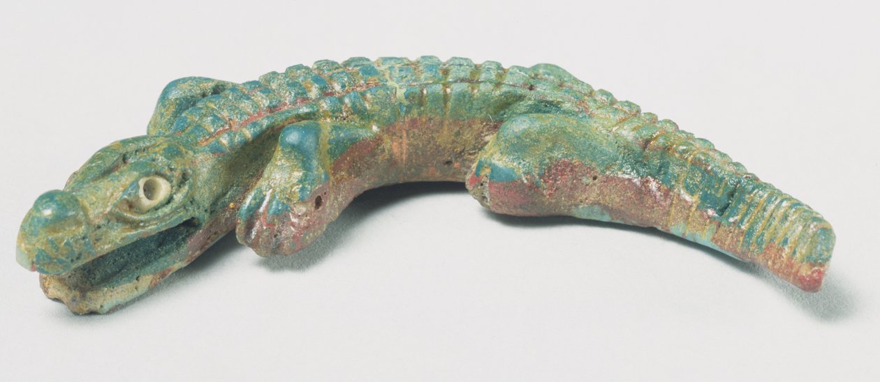 Krokodille, sen ptolemæisk periode til romersk periode, 1. århundrede f.Kr.-1. århundrede e.Kr. (farvet glas) af Egyptian
