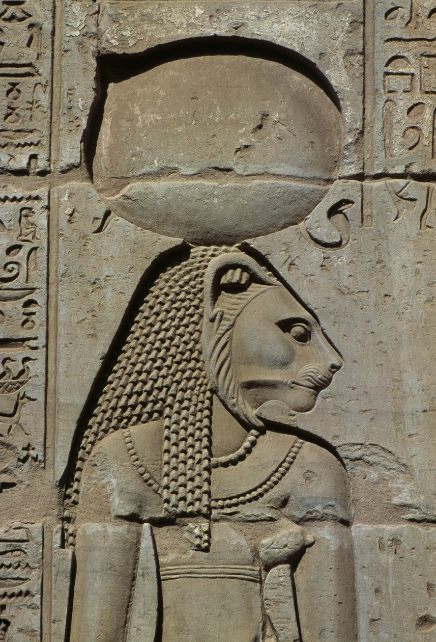 Detalje af et relief, Bastet-sten af Egyptian