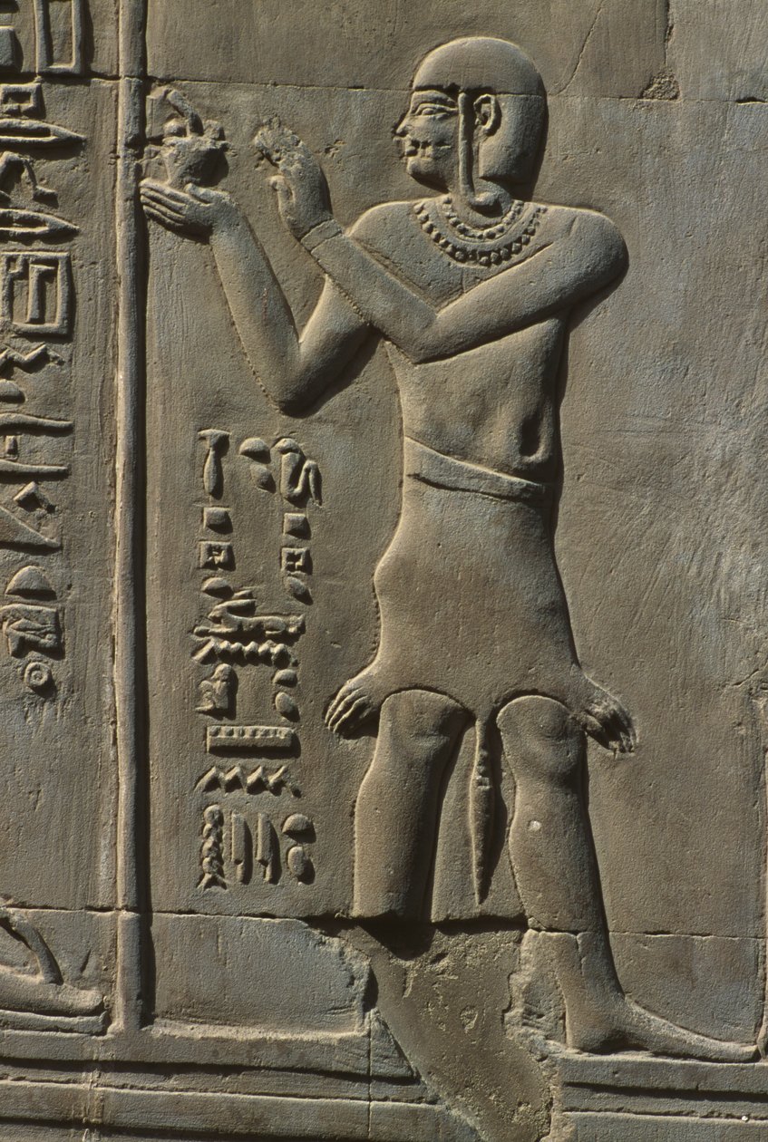 Detalje af en reliefsten af Egyptian
