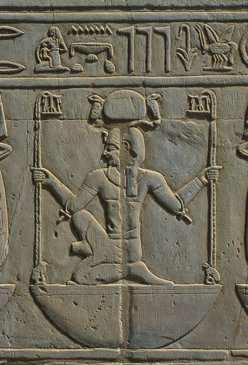 Detalje af en reliefsten af Egyptian