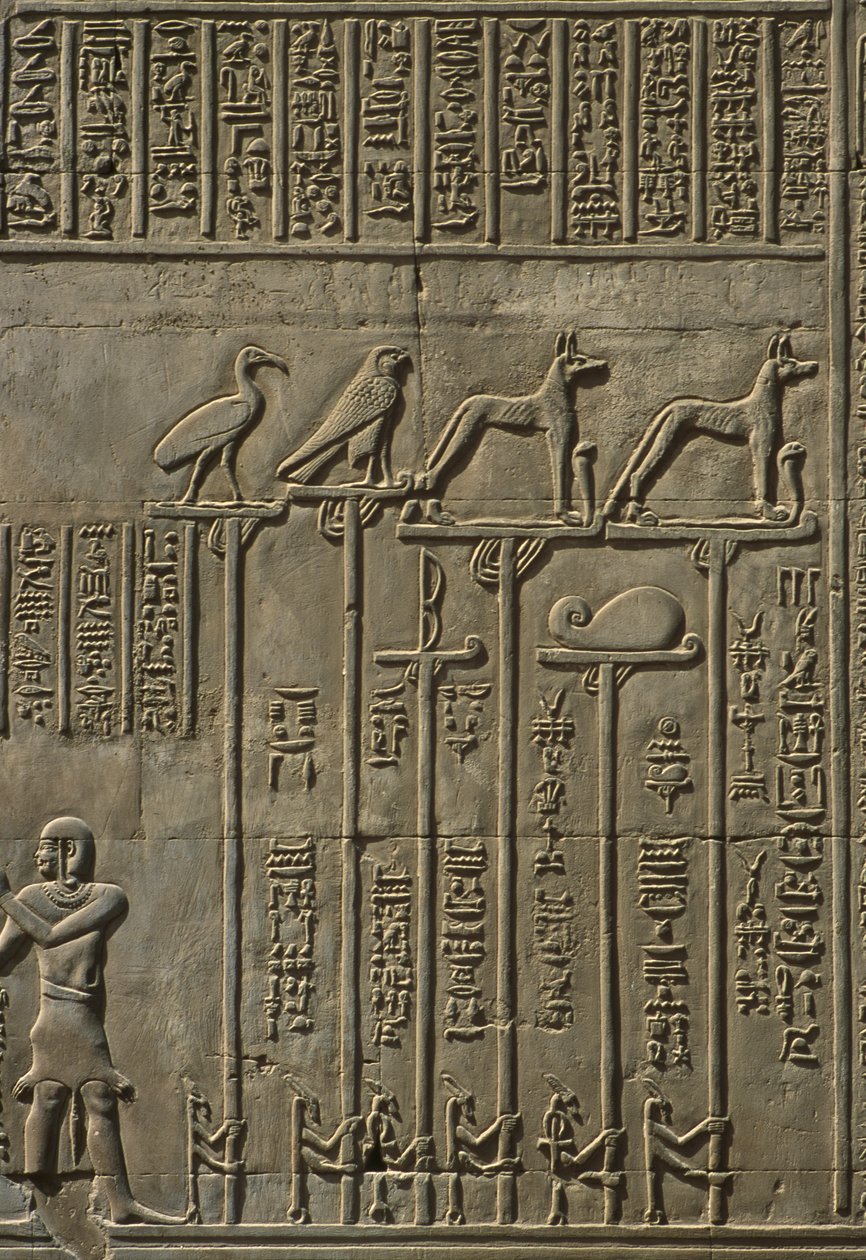 Detalje af en reliefsten af Egyptian