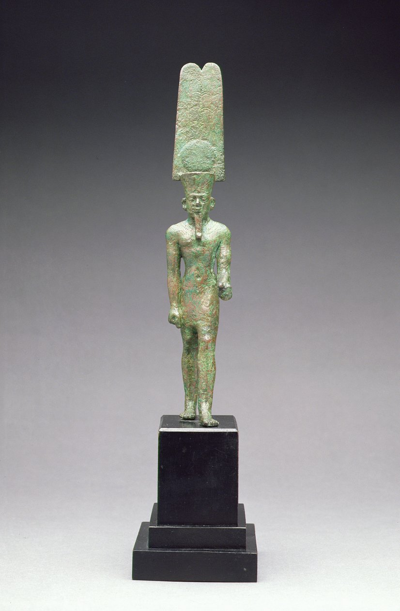 Figur af guden Amon-Re, sandsynligvis fra sen tid (716-332 f.Kr.) (bronze) af Egyptian
