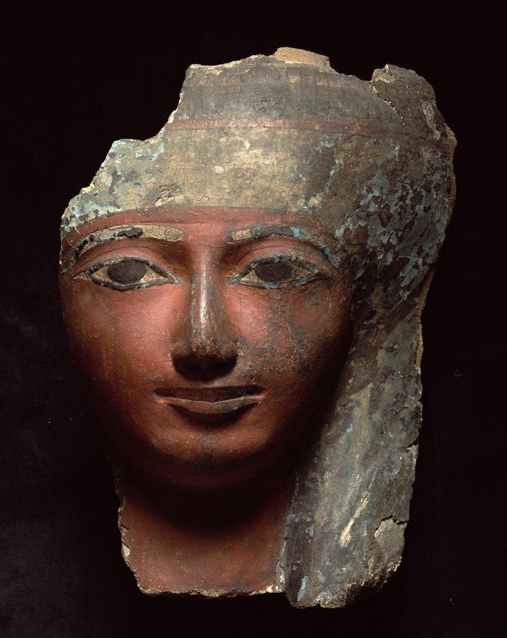 Mumiemaske, New Kingdom, 19.-20. dynasti (1295-1069 f.Kr.) (malet kartonnage) af Egyptian