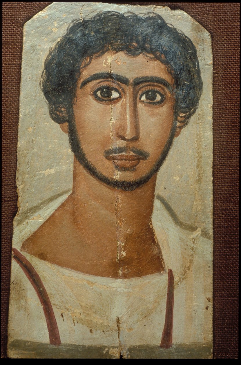 Portræt af en mand (enkaustisk på træ) af Egyptian