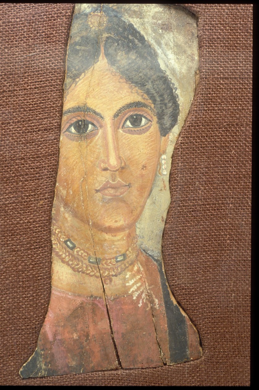 Portræt af en kvinde (enkaustisk på træ) af Egyptian