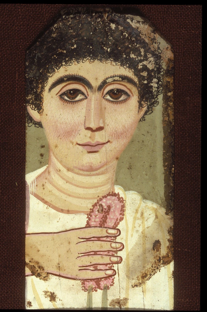 Portræt af en kvinde (enkaustisk på træ) af Egyptian