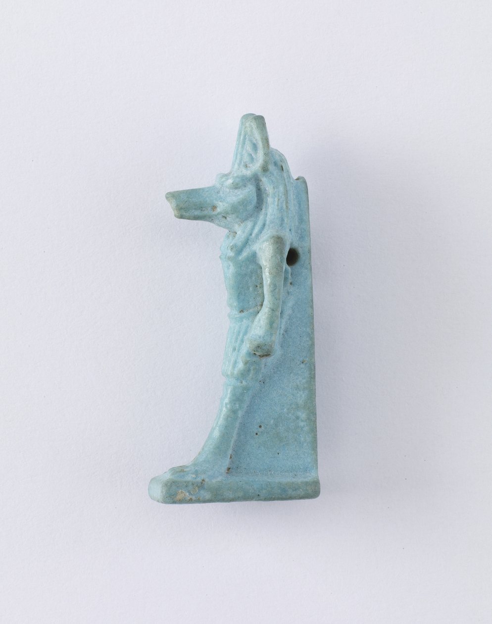 Stående figur af Anubis, muligvis fra den ptolemæiske periode, 305-30 f.Kr. (fajance) af Egyptian