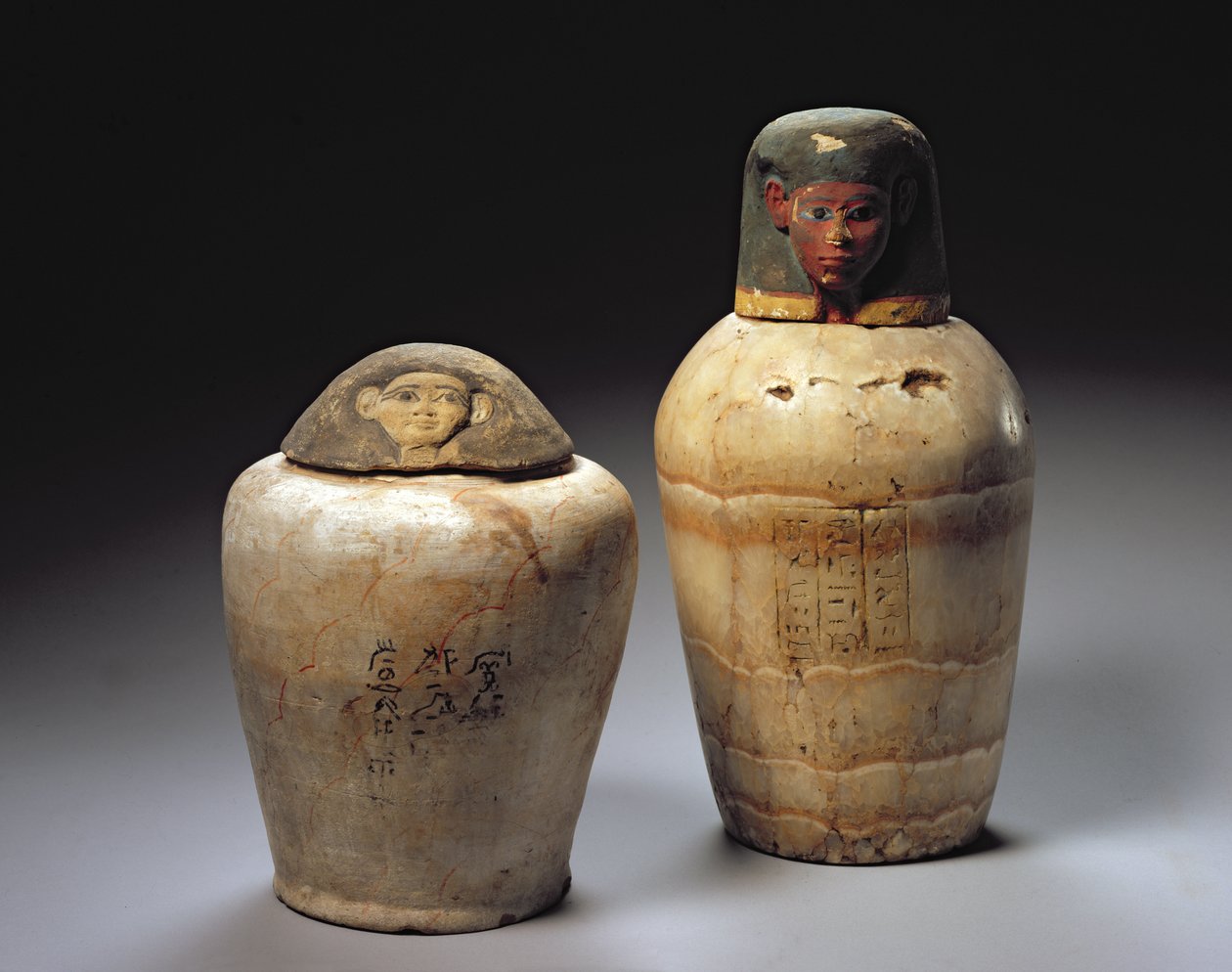 To Canopic krukker af Egyptian