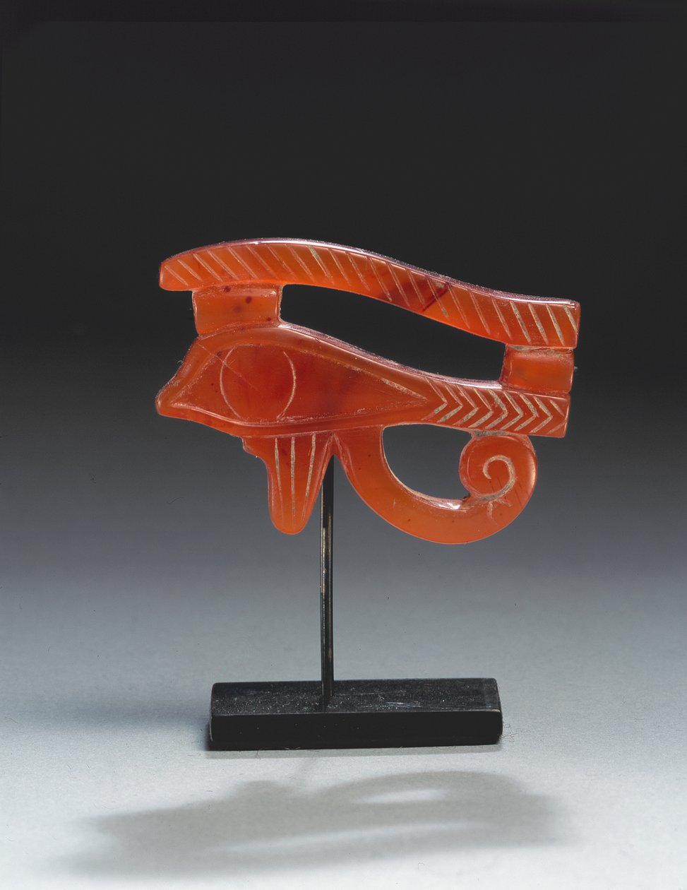 Wedjat øjenamulet (cornelian) af Egyptian
